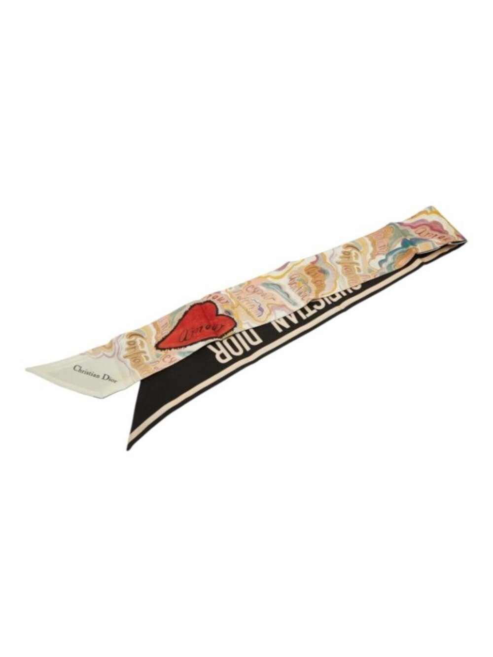 Dior Amore Mitzah Scarf Black Multicolor Silk